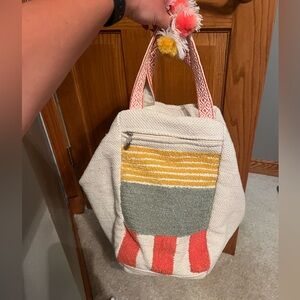 New America & Beyond Embroidered Backpack/Purse